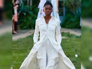 he only black to hit runway in Milan for designer who rejected her