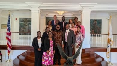 Ghanaian and US Virgin Islands delegation members pictured during discussions on a proposed teachers and nurses recruitment accord
