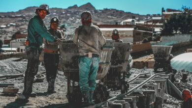 Photograph of miners and mining activity; illustrative image accompanying reporting about Ghana's mining bill.