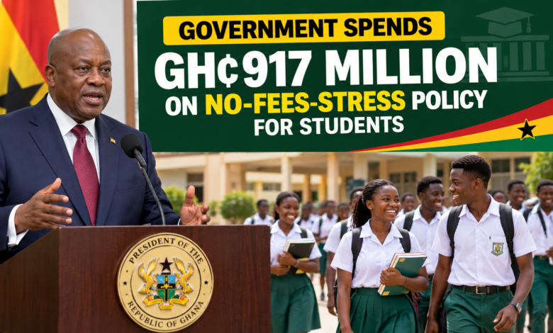 Government Spends GH¢917 Million on No-Fees-Stress Policy for Students